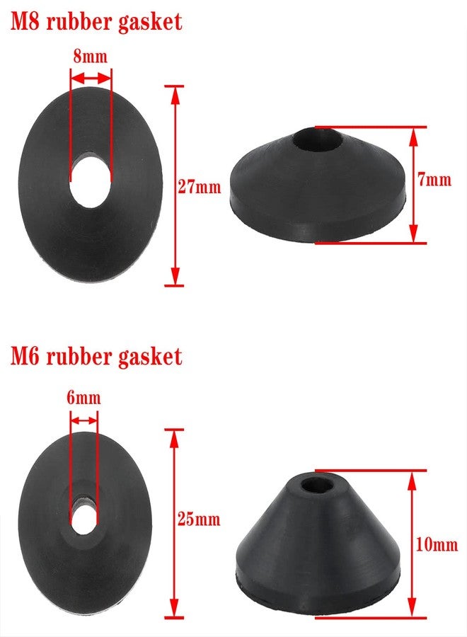 AYLIFU 12PCS Toilet Bolt Rubber Washers Conical Washers Toilet Tank Leakage Prevent Kit for Toilet Tank Repair (M6 6PCS+M8 6PCS) - Image 2