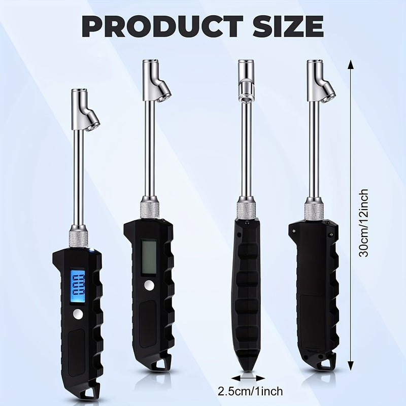 Black Universal Car Long Bar Tire Pressure Gauge Heavy Truck Motorcycle Bicycle Tester - Image 2