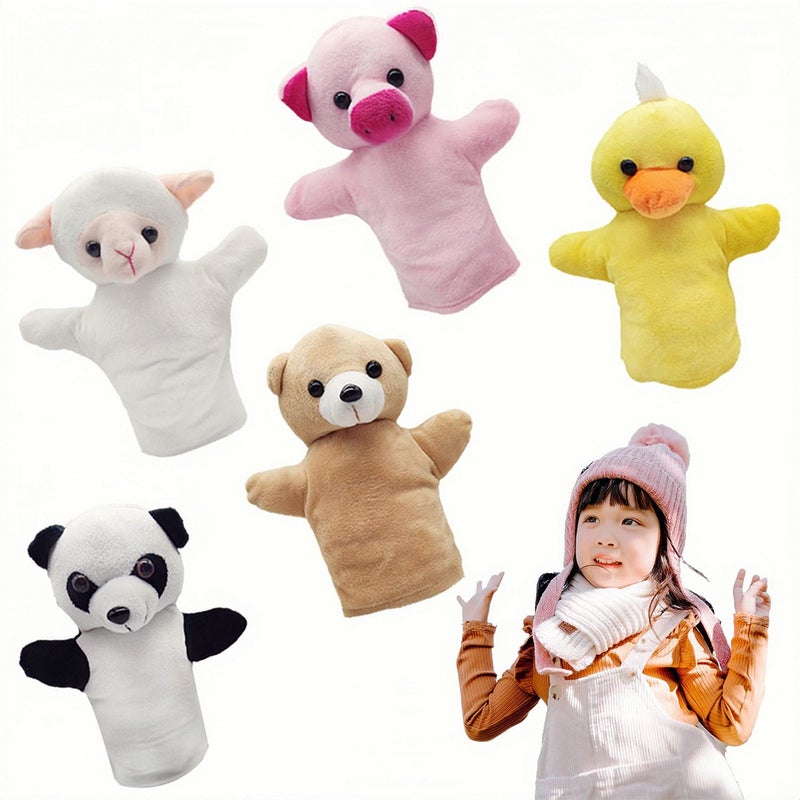 Yolococa Hand Puppets Animal Hand Party Toy for Kids Soft Plush Puppet 5 Pack - Image 3