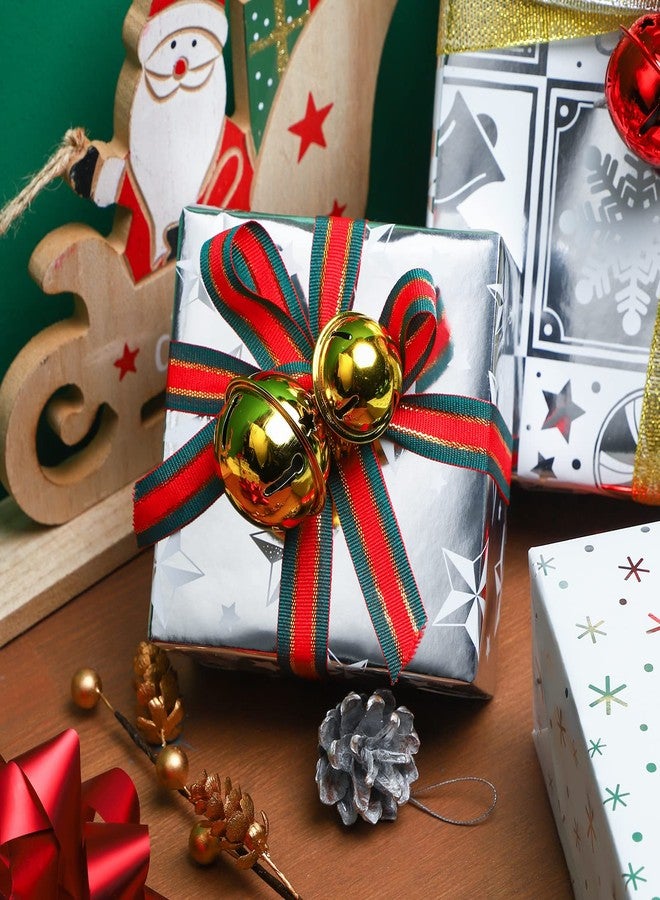 WRAPAHOLIC Silver Christmas Wrapping Paper Set - Silver Snowflakes and Candy Cane Holiday Collection with Metallic Foil Shine Wrapping Paper Bundle with Gift Bow & Ribbon & Tag & Sticker - Image 5