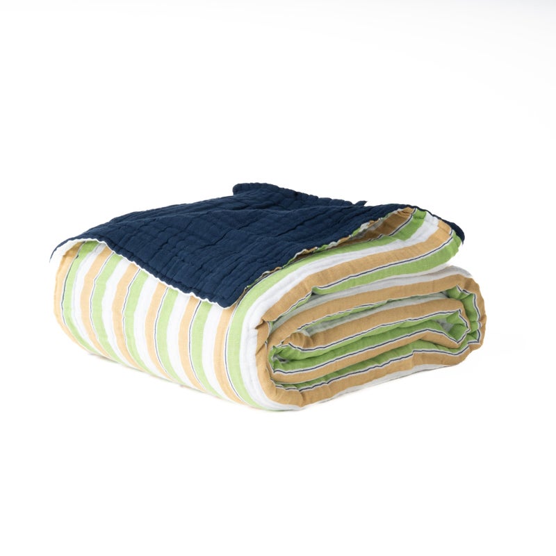 Salt Earth 100 Cotton Muslin Throw Blanket Gauze Blanket 50X60 Throw 6 Layered for Couch Bed Living Room HomeLightweight All Season Blankets Throws Skin Friendly Dress BluePrint - Image 2