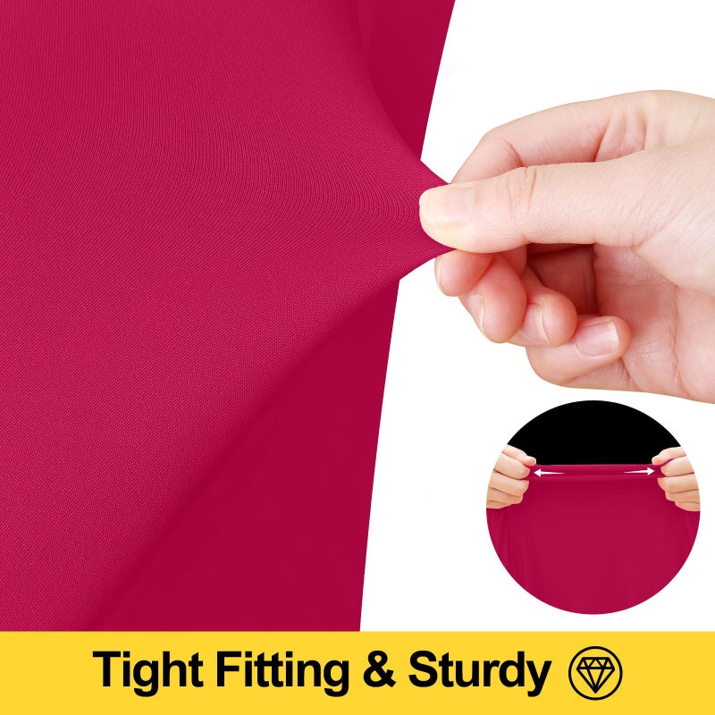 Smiry Spandex Tablecloth, Elastic Fitted Stretch Tablecloth for 6FT Rectangle Tables, Waterproof Washable Table Cover Skirt for Outdoor, Wedding, Banquet & Parties (Fuchsia, 72Lx30Wx30H Inch) - Image 3
