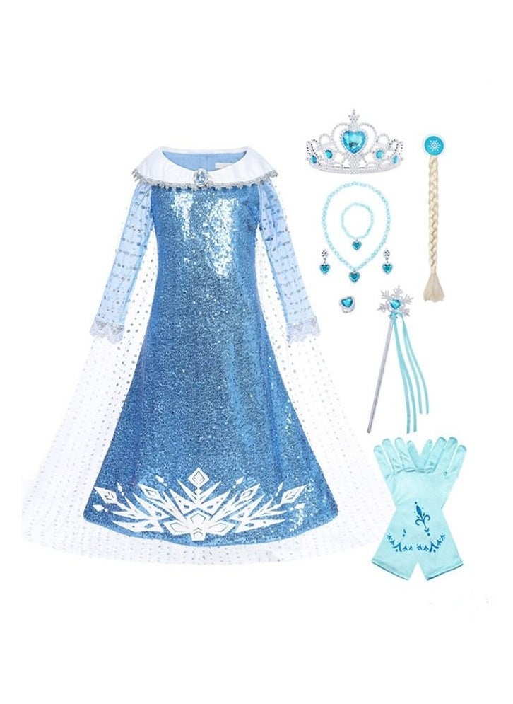 ISank Costume Princess Dress for Toddlers Dress Up Birthday Cosplay Cape with Accessories - Image 1