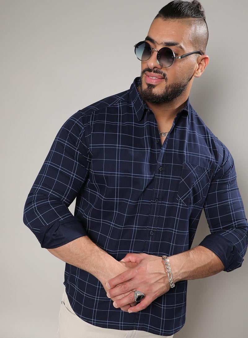 Instafab Plus Graph Checked Shirt - Image 1