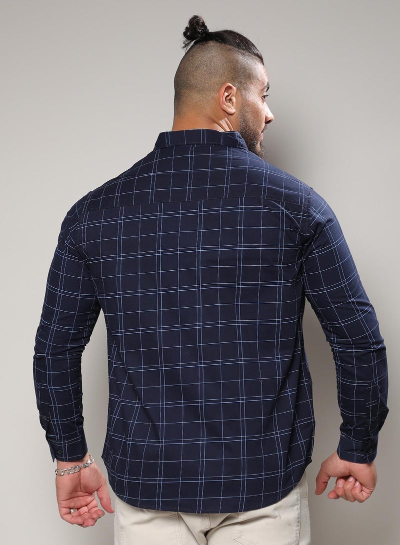 Instafab Plus Graph Checked Shirt - Image 2