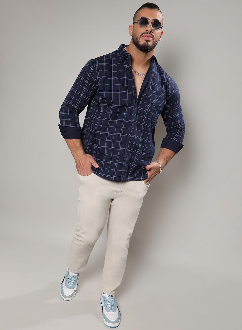 Instafab Plus Graph Checked Shirt - Image 3