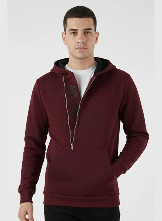 Buratti Buratti Kangaroo Pocket Zip-Up Hooded Slim Fit Sweatshirt for Men 575707