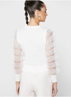 ELLA Lace Sleeve Detail Cardigan  - Image 2