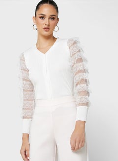 ELLA Lace Sleeve Detail Cardigan  - Image 1