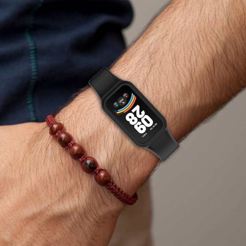 سوار بديل قابل للتعديل من Disscool متوافق مع Xiaomi Smart Band 9 Active، متوافق مع Redmi Smart Band 3، حزام معصم سيليكون ناعم مع ملحقات ساعة سريعة التحرير (أسود) - Image 5