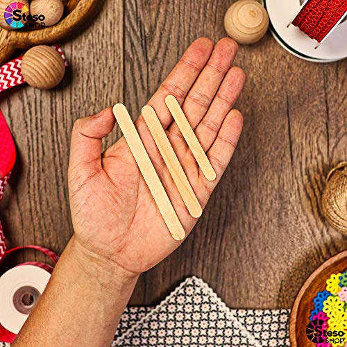 StesoSHOP Popsicle Stick Premium Quality 150pcs - Craft Supplies Sticks - Bulk Popsicle Mixed Sizes Assorted Multi Mini Large Wood Strips - Craft for Kids… - Image 4