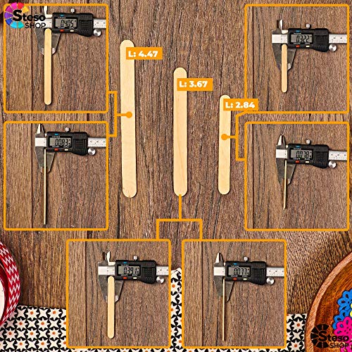 StesoSHOP Popsicle Stick Premium Quality 150pcs - Craft Supplies Sticks - Bulk Popsicle Mixed Sizes Assorted Multi Mini Large Wood Strips - Craft for Kids… - Image 5