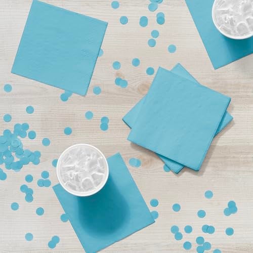 Creative Converting Touch of Color 2-Ply 50 Count Paper Beverage Napkins, Pastel Blue (139179154) - Image 4