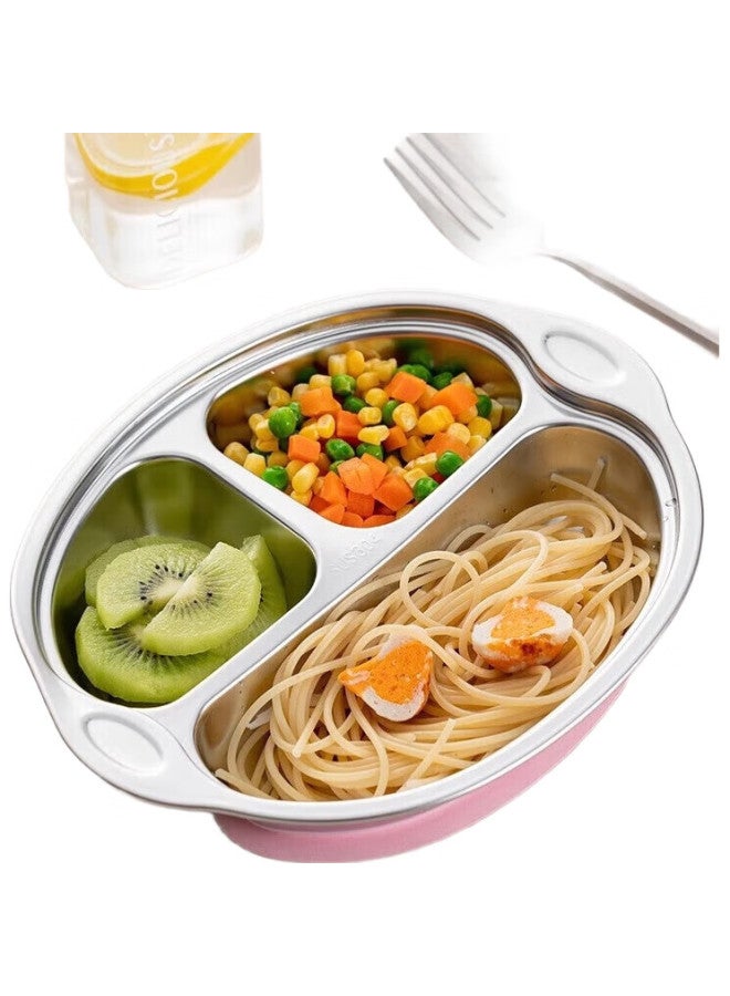 Onlycook Children'S Suction Plate, 304 Stainless Steel Tableware, Divided Plate, Baby And Infant Plate, Dinner Plate - Yellow - Image 2