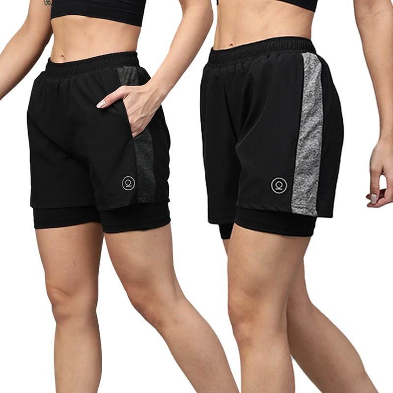 CHKOKKO Double Layered Sports Combo Gym Workout Running Shorts for Women - Image 4