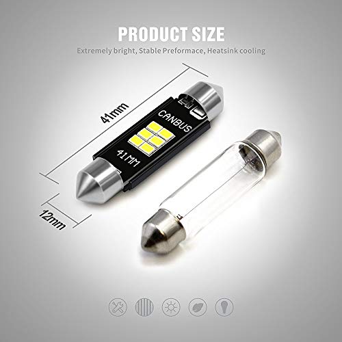 SIR IUS LED 578 light bulb festoon white Bright 400 Lumens 3020 Chipset Canbus Error Free bulb for Interior Car Truck License Plate Dome Trunk Courtesy 41MM 211-2 569 6000K - Image 4