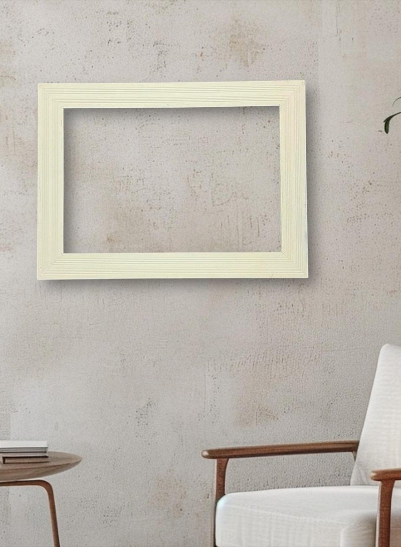 بهنس برواز مكيف شباك خشب بيج جاهز عالي الجودة براويز مكيفات اطار ديكور مانعة للغبار والحشرات يحافظ على هواء التكييف سهولة الفك التركيب التنظيف - Image 2