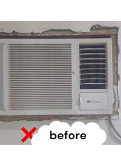 Generic High quality prefabricated beige wood window air conditioner frame Air conditioner frames Decorative frame that prevents dust and insects Preserves air conditioning air Easy disassembly, installation, and cleaning  - Image 5