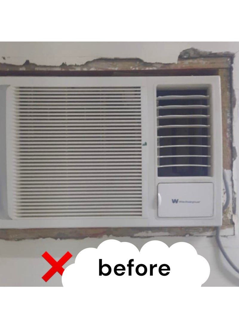Generic - High quality prefabricated beige wood window air conditioner frame Air conditioner frames Decorative frame that prevents dust and insects Preserves air conditioning air Easy disassembly, installation, and cleaning - Image 1