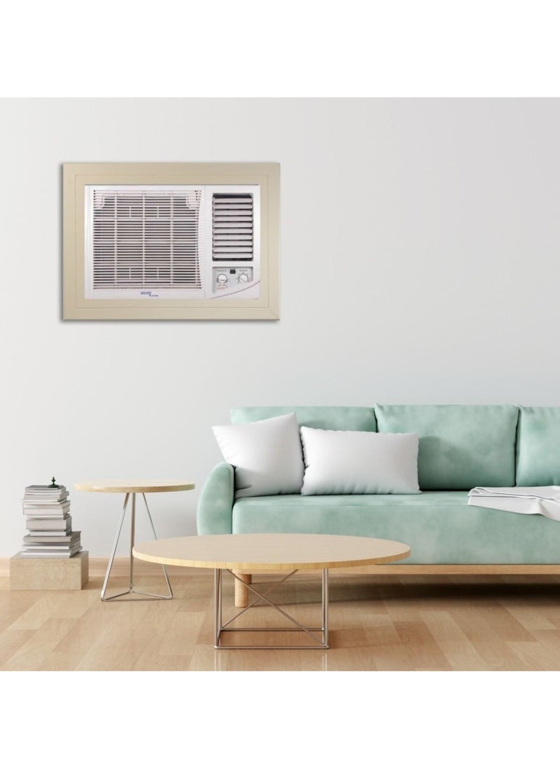 Generic - High quality prefabricated beige wood window air conditioner frame Air conditioner frames Decorative frame that prevents dust and insects Preserves air conditioning air Easy disassembly, installation, and cleaning - Image 1