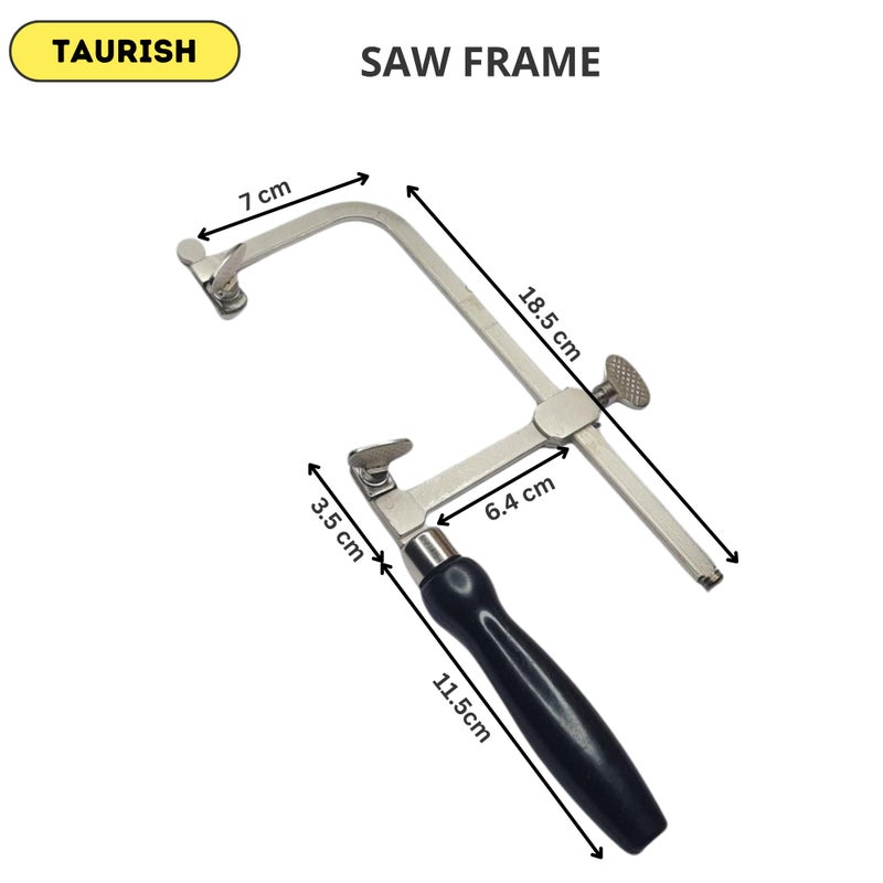 TAURISH German Style Jeweler's Saw Frame with 144 Assorted Blades - Adjustable for Woodworking, Jewelry Making, Craft & Hobby Use - Image 4