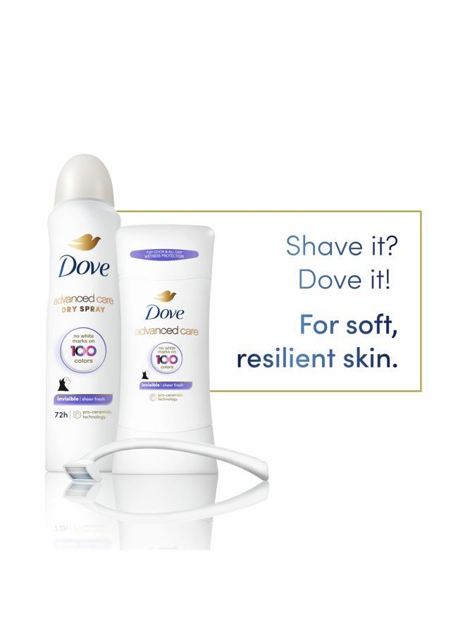 Dove رذاذ مضاد للتعرق غير المرئي للعناية المتقدمة بدون علامات بيضاء على 100 لون، رائحة منعشة تدوم 48 ساعة لحماية من العرق والرائحة للنساء 3.8 أونصة، عبوة من 12 - Image 4