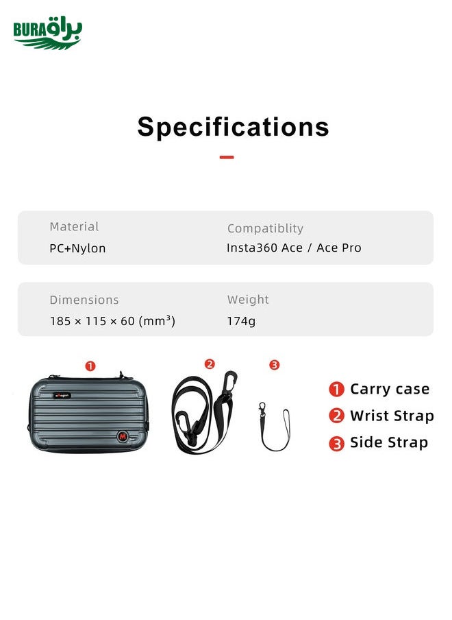 BURAQ - For Insta360 Ace / Ace Pro aMagisn Small Organizer Bag Sports Camera Protective Accessories(Pearl White) - Image 1