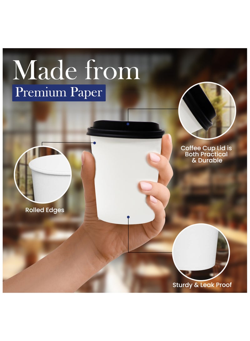 إس إن إتش باكينج SNH Packing 8 أونصة (عبوة من 50) أكواب قهوة ورقية ذات جدار واحد مع غطاء - أكواب disposable مقاومة للحرارة للمشروبات الساخنة والباردة - أكواب قهوة مثالية للمقاهي والمكاتب. - Image 3