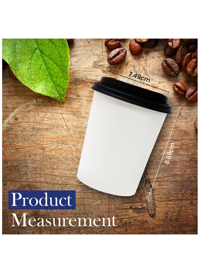 إس إن إتش باكينج SNH Packing 8 أونصة (عبوة من 50) أكواب قهوة ورقية ذات جدار واحد مع غطاء - أكواب disposable مقاومة للحرارة للمشروبات الساخنة والباردة - أكواب قهوة مثالية للمقاهي والمكاتب. - Image 2