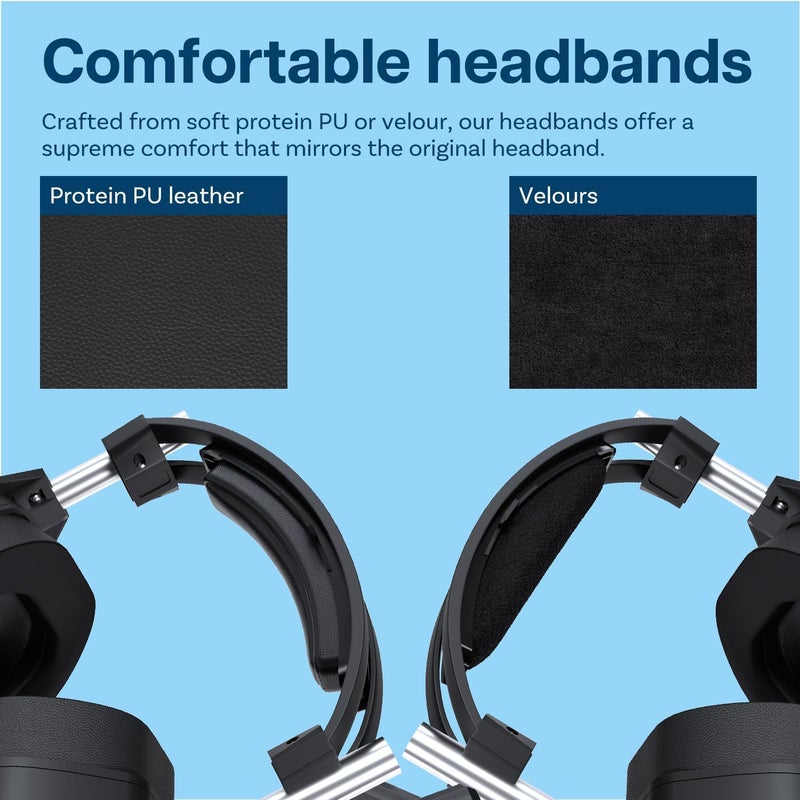 Mmobiel A50 Gen 4 Mod Kit - Ear Pads, Headband Replacement and Microphone Foam for Logitech G Astro A50 Gen 4 Headphones by - Cooling Gel Headphones Ear Pads - Protein PU & Velour Headband - Black - Image 4