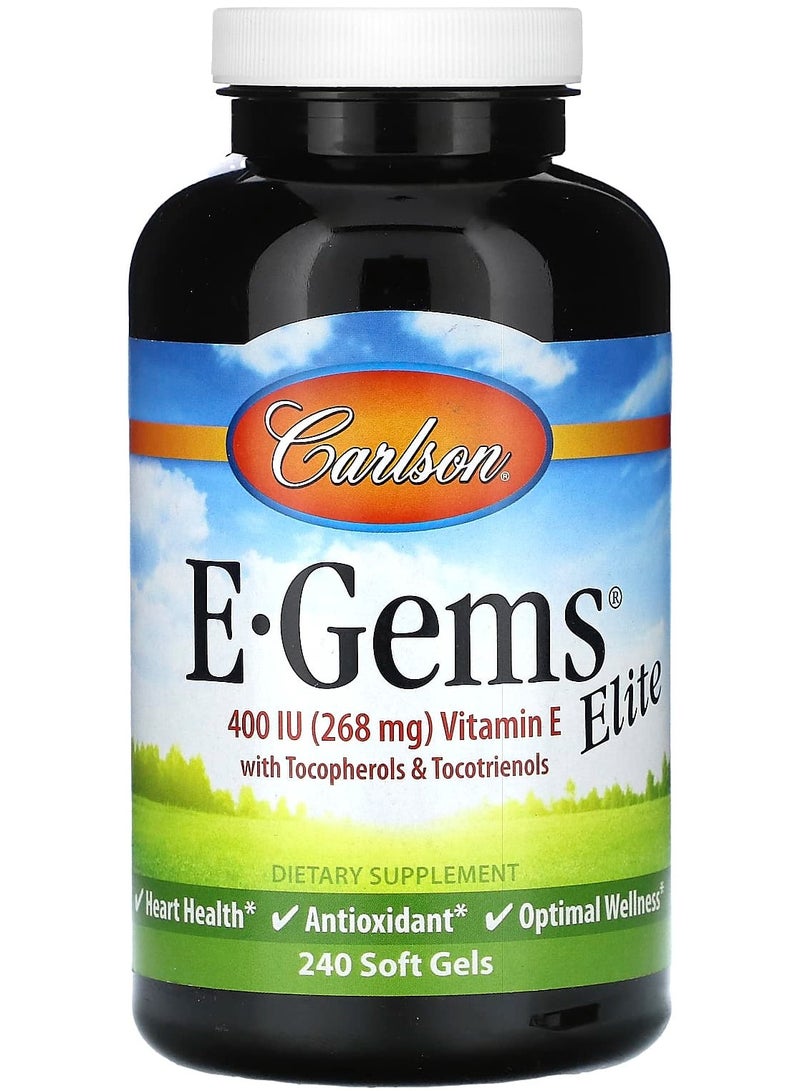 E-Gems Elite, Vitamin E with Tocopherols & Tocotrienols, 268 mg (400 IU), 240 Soft Gels