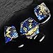 EZUO Golden Ring DND Dice Set 7pcs DD Polyhedral Sharp Edge Resin Dice with Box Rings Dice Set for Role Playing Dungeons and Dragons Playing Games for D and D MTG RPG Table Game Gifts Blue - Image 4