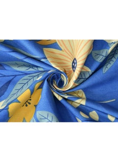 BSB HOME Premium Glace Cotton King Bed Sheets with 2 King Pillowcases by Kingston | Luxurious Soft Sheets (3 Piece Set, 275 X 275 CM Flat sheet, 50 X 75 CM Pillow Covers, Blue and Yellow)  - Image 5