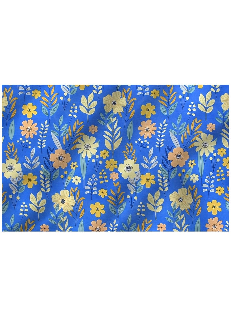 BSB HOME Premium Glace Cotton King Bed Sheets with 2 King Pillowcases by Kingston | Luxurious Soft Sheets (3 Piece Set, 275 X 275 CM Flat sheet, 50 X 75 CM Pillow Covers, Blue and Yellow)  - Image 3