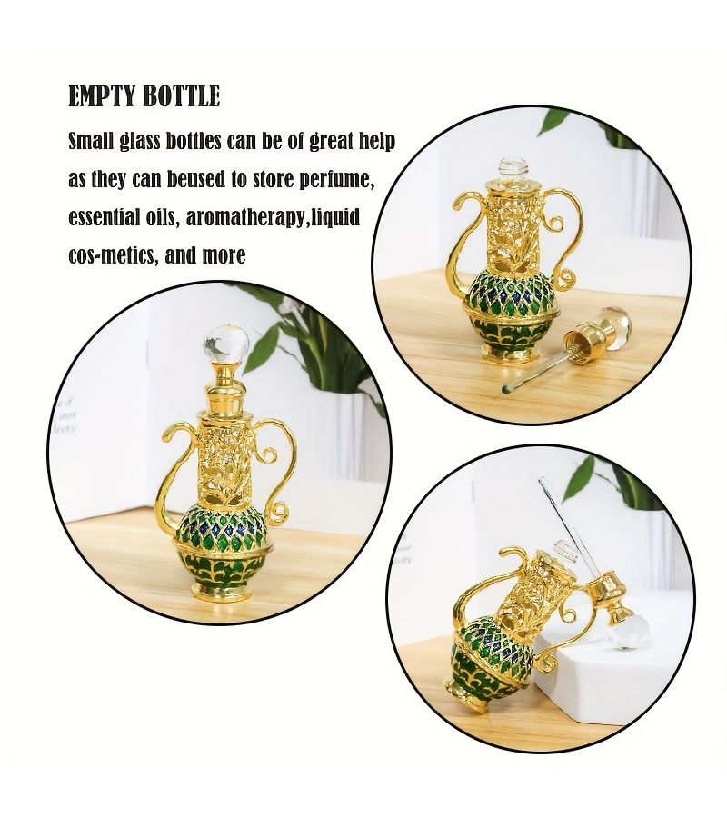 A 0.41 Oz Empty Bottle Blue Green Wine Jug Perfume Bottle Home Decoration Dressing Table Ornament Ladies Festival Gift Portable Travel Essential Portioning Storage - Image 5