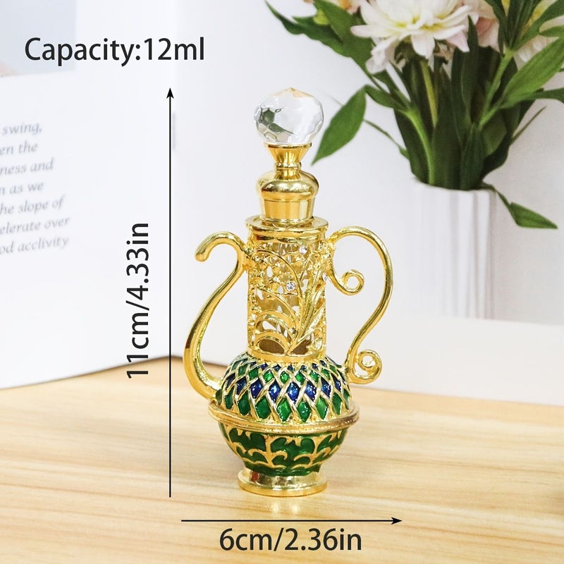 A 0.41 Oz Empty Bottle Blue Green Wine Jug Perfume Bottle Home Decoration Dressing Table Ornament Ladies Festival Gift Portable Travel Essential Portioning Storage - Image 3