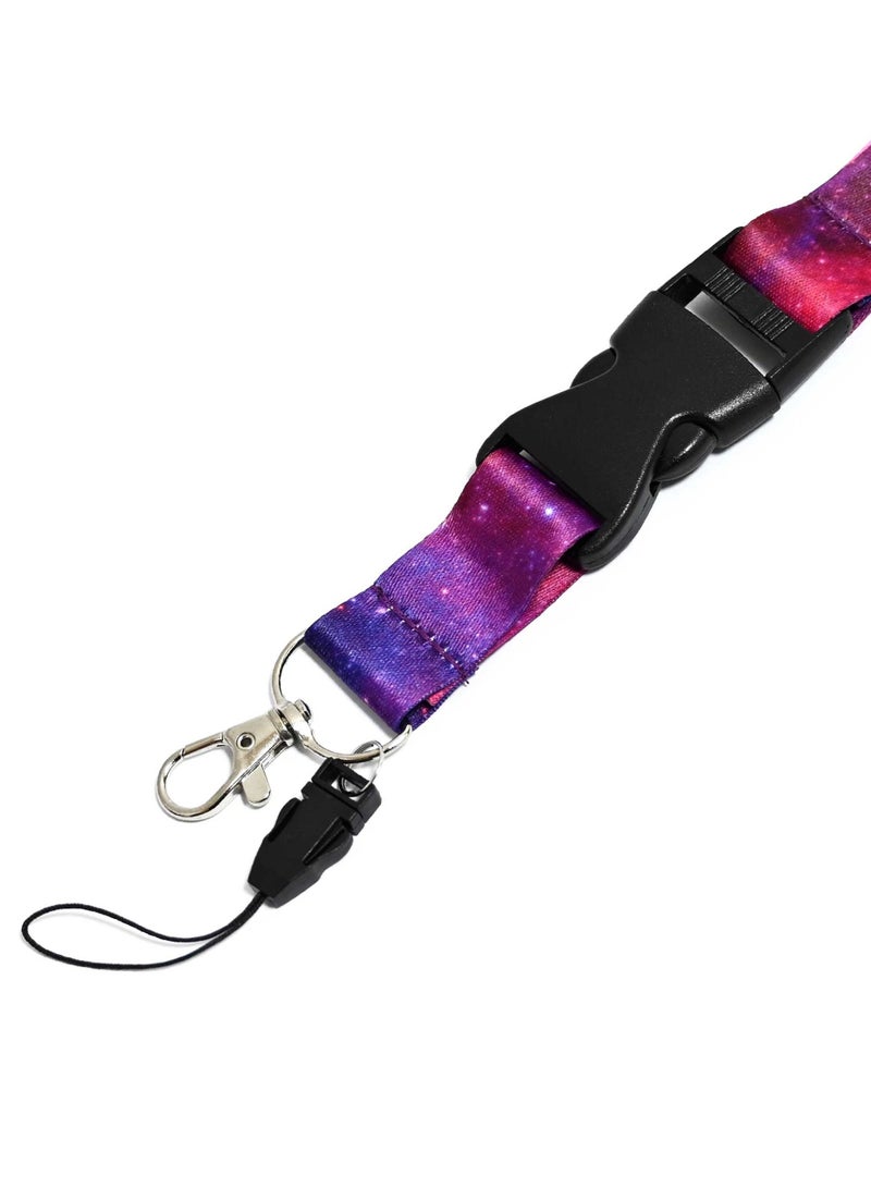 FIS Bag of 10 Fancy Lanyard With Metal Hook Width:2.5CM, Length:90CM Purple/Pink Colour -FSNAF4 - Image 2