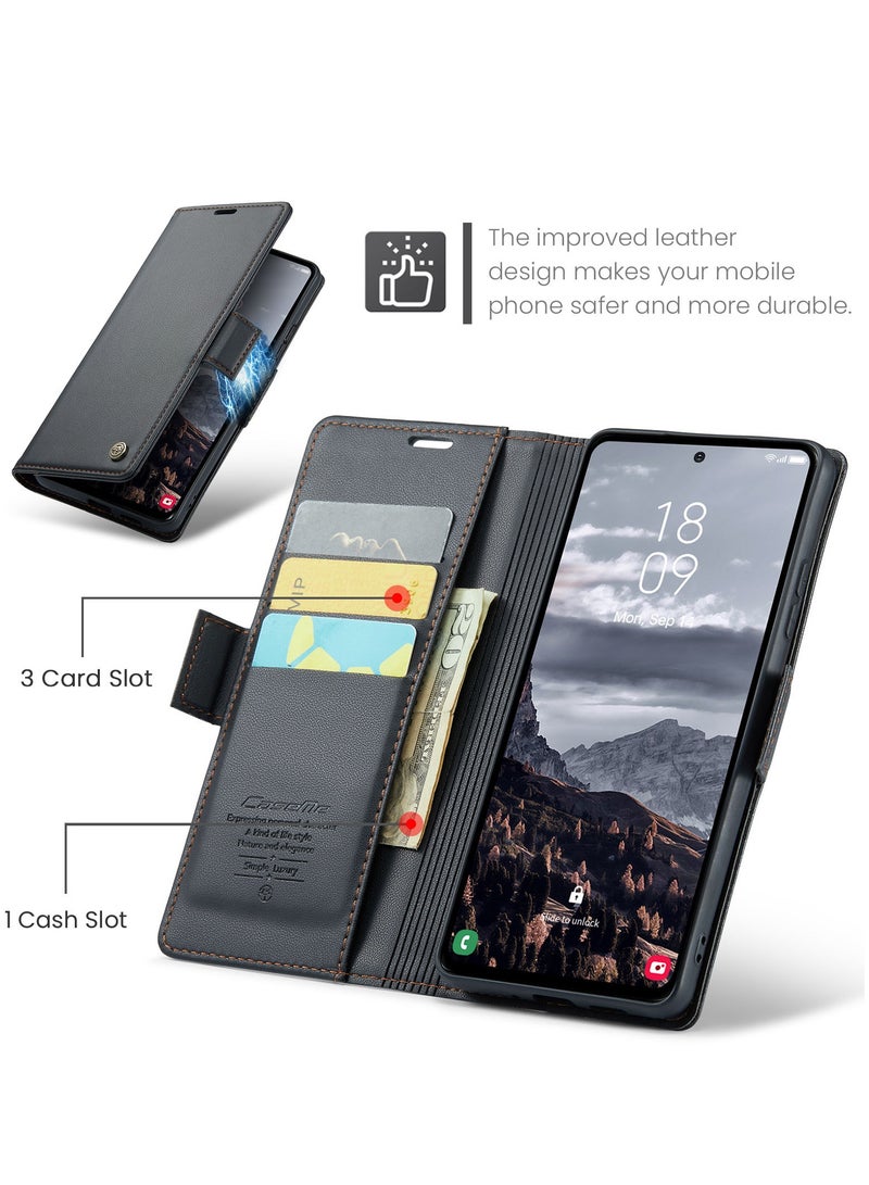 كيس مي غطاء لهاتف Samsung Galaxy A56، حافظة محفظة من الجلد الصناعي الناعم مقاومة للصدمات، غطاء واقٍ بغطاء كامل للجسم، غطاء خلفي بامتصاص مغناطيسي - Image 2