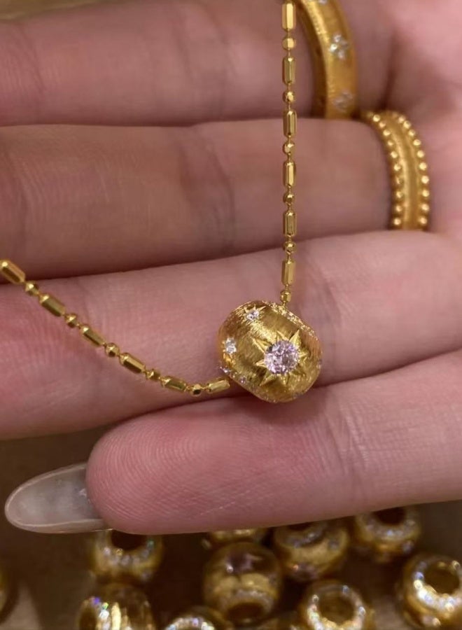 قلادة قلادة دائرة أنيقة للنساء - سحر الكريستال الأرجواني على سلسلة مطلية بالذهب القابلة للتعديل (45-50 سم) ، هدية عيد ميلاد مثالية ، هدية ذكرى ذكرى لها - Image 4