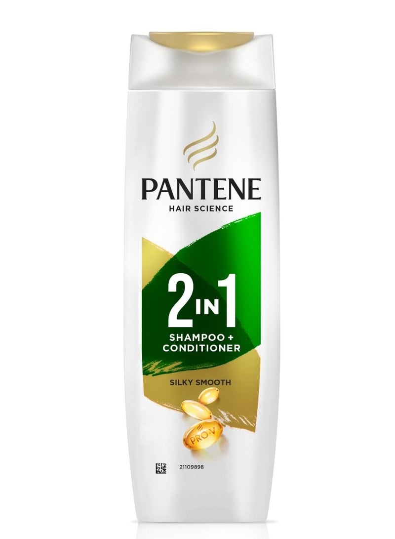 Pantene Advanced Hairfall Solution, 2in1 Anti-Hairfall Silky Smooth Shampoo & Conditioner for Women, 180ML - Image 1