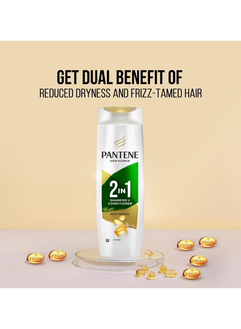 Pantene Advanced Hairfall Solution, 2in1 Anti-Hairfall Silky Smooth Shampoo & Conditioner for Women, 180ML - Image 3