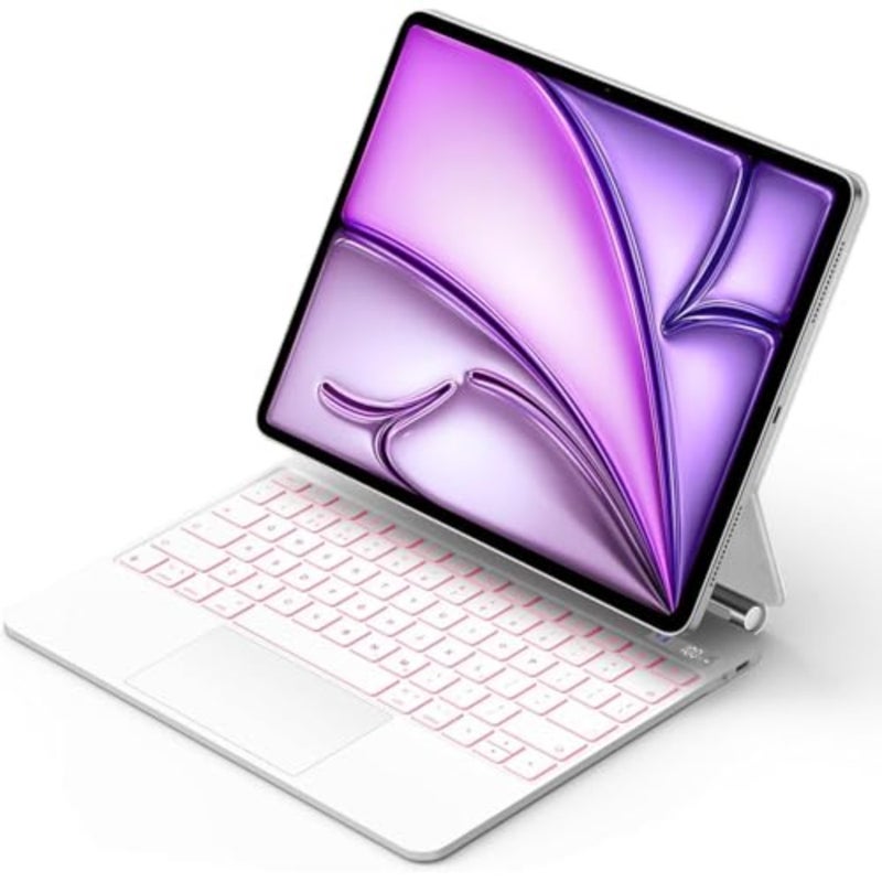 English Magic Keyboard for 11-inch M4/M3/M2 iPad Pro and 11-inch 1st4th gen 10.9-inch iPad Air, aluminum body, space gray, 7-color backlit keys with multi-touch trackpad and floating cantilever stand - Image 1