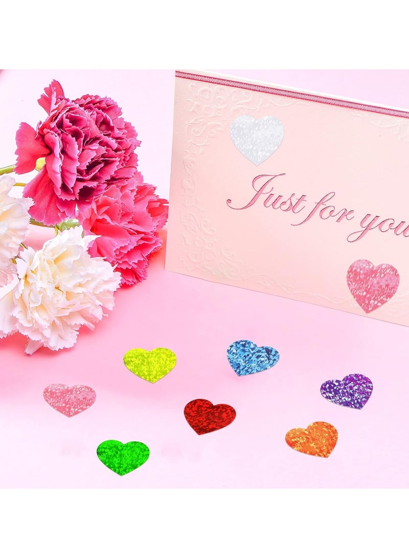 2 Rolls 1000 Pcs Glitter Heart Stickers for Kids Teacher 1 Inch Self Adhesive Colorful for Birthday Wedding Party Decoration ﻿ - Image 4