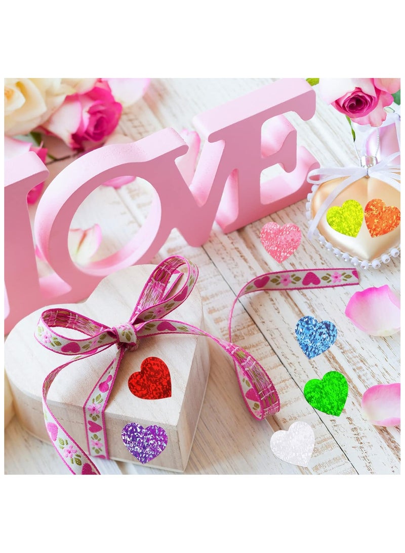 2 Rolls 1000 Pcs Glitter Heart Stickers for Kids Teacher 1 Inch Self Adhesive Colorful for Birthday Wedding Party Decoration ﻿ - Image 5