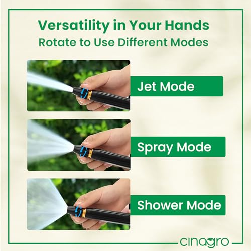 Cinagro Water Spray Gun with 2 Clamps for Gardening, Car Wash, Bike Washing, Gun for 1/2" Hose Pipe, High Pressure Water Gun Nozzle, Car Washer, Brass Jet, Water Spray Nozzle for Garden - Image 5