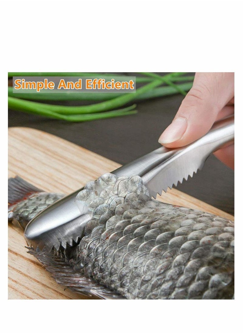 NIBEMINENT Fish Scaler Stainless Steel Remover with 58 Sawtooth Easily Remove Scales Descalers Scraper for Chef and Home Cooks  - Image 4