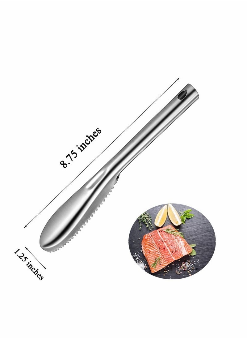 NIBEMINENT Fish Scaler Stainless Steel Remover with 58 Sawtooth Easily Remove Scales Descalers Scraper for Chef and Home Cooks  - Image 2