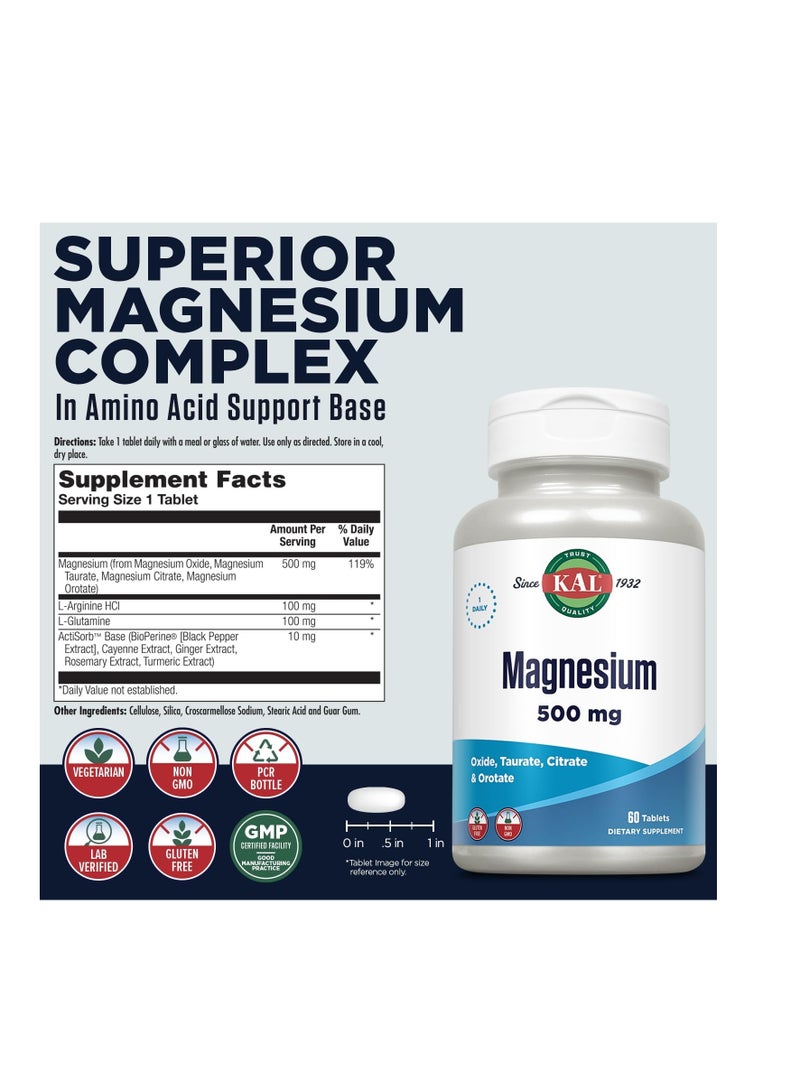 KAL 500 Mg Magnesium Tablets 60 Count - Image 2