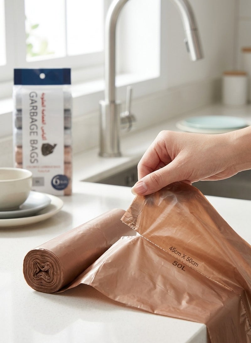 Colorful Garbage Bags 50L – 6 Rolls Multipurpose Trash Bags | Strong Leak-Resistant Waste Bags for Kitchen, Bathroom, Office & Home Use - Image 4