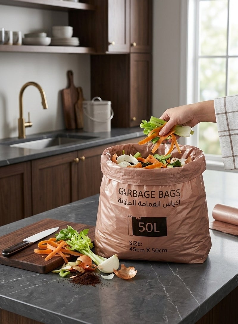 Colorful Garbage Bags 50L – 6 Rolls Multipurpose Trash Bags | Strong Leak-Resistant Waste Bags for Kitchen, Bathroom, Office & Home Use - Image 3